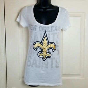 Victoria's Secret PINK 5th & Ocean New Orleans Saints Comfy Tee Sz Small